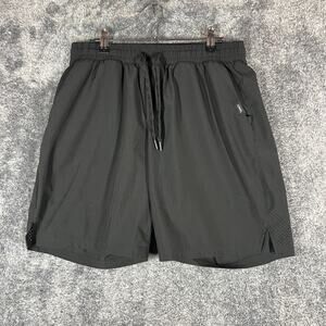 UNRL Shorts Mens Large Black Gym Athletic Performance Casual Drawstring Light